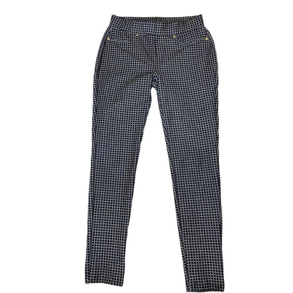 Michael Kors Black White Checkered Stretch Legging SZ SM work/comfort pants - Picture 2 of 9